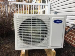 Outdoor condenser unit for a ductless mini-split cooling system